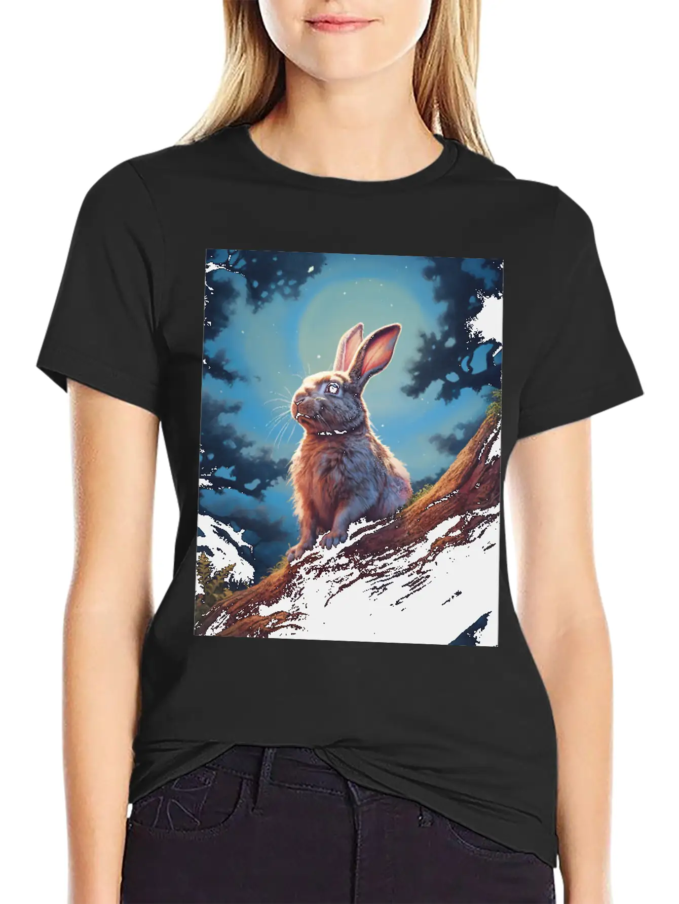 Rabbit In The Forest Hare Unisex Casual T-Shirt – Clean Design For Daily Comfort