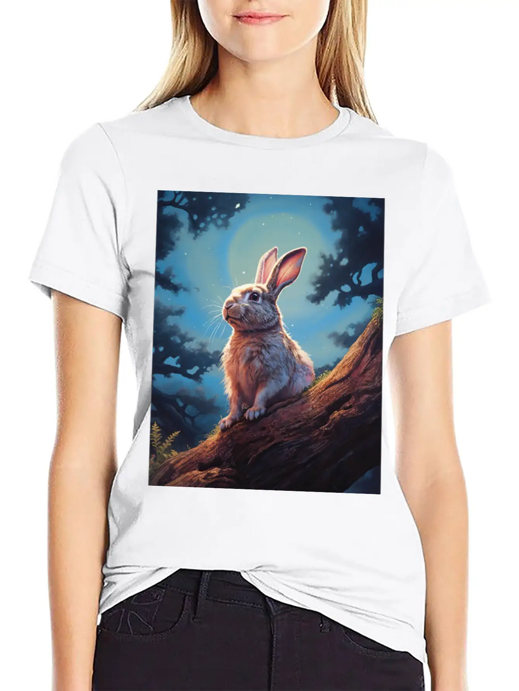 Rabbit In The Forest Hare Unisex Casual T-Shirt – Clean Design For Daily Comfort