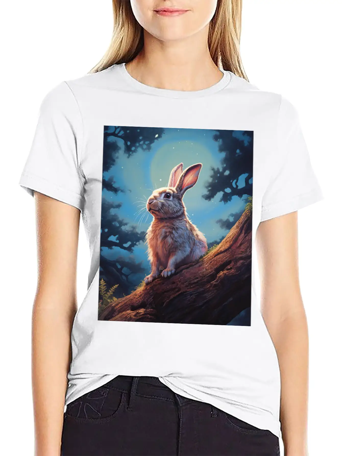 Rabbit In The Forest Hare Unisex Casual T-Shirt – Clean Design For Daily Comfort