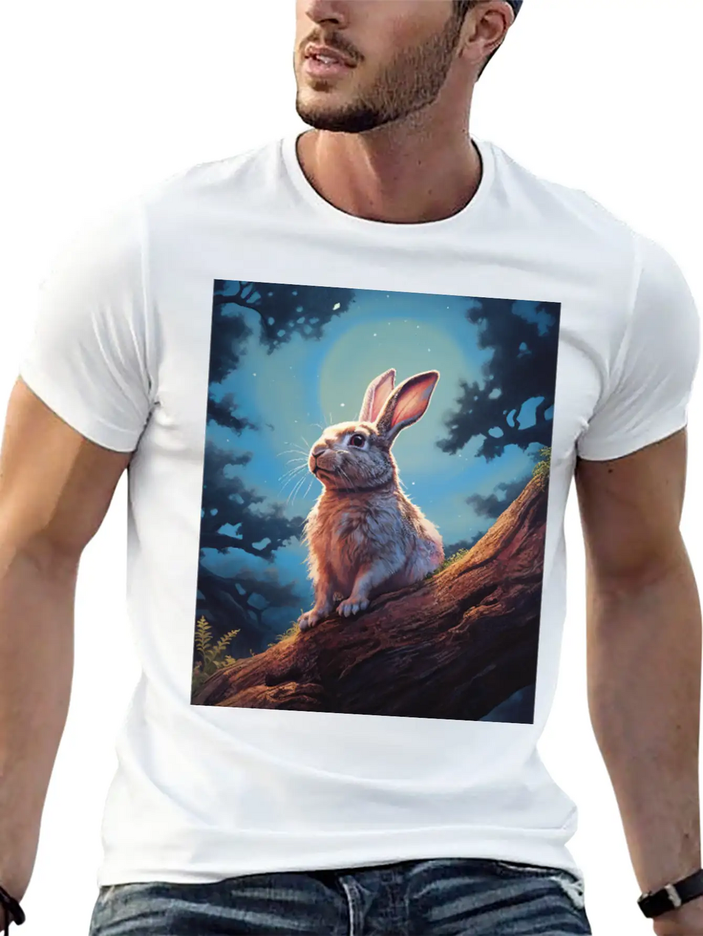 Rabbit In The Forest Hare Unisex Casual T-Shirt – Clean Design For Daily Comfort