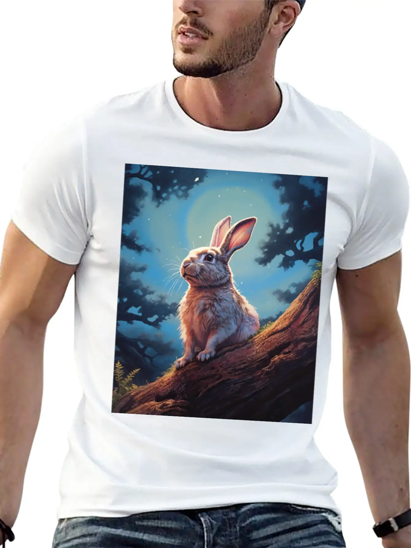 Rabbit In The Forest Hare Unisex Casual T-Shirt – Clean Design For Daily Comfort