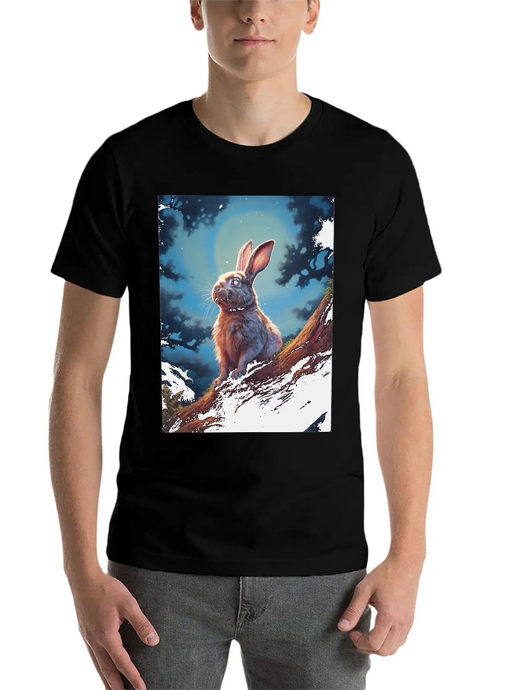 Rabbit In The Forest Hare Unisex Casual T-Shirt – Clean Design For Daily Comfort