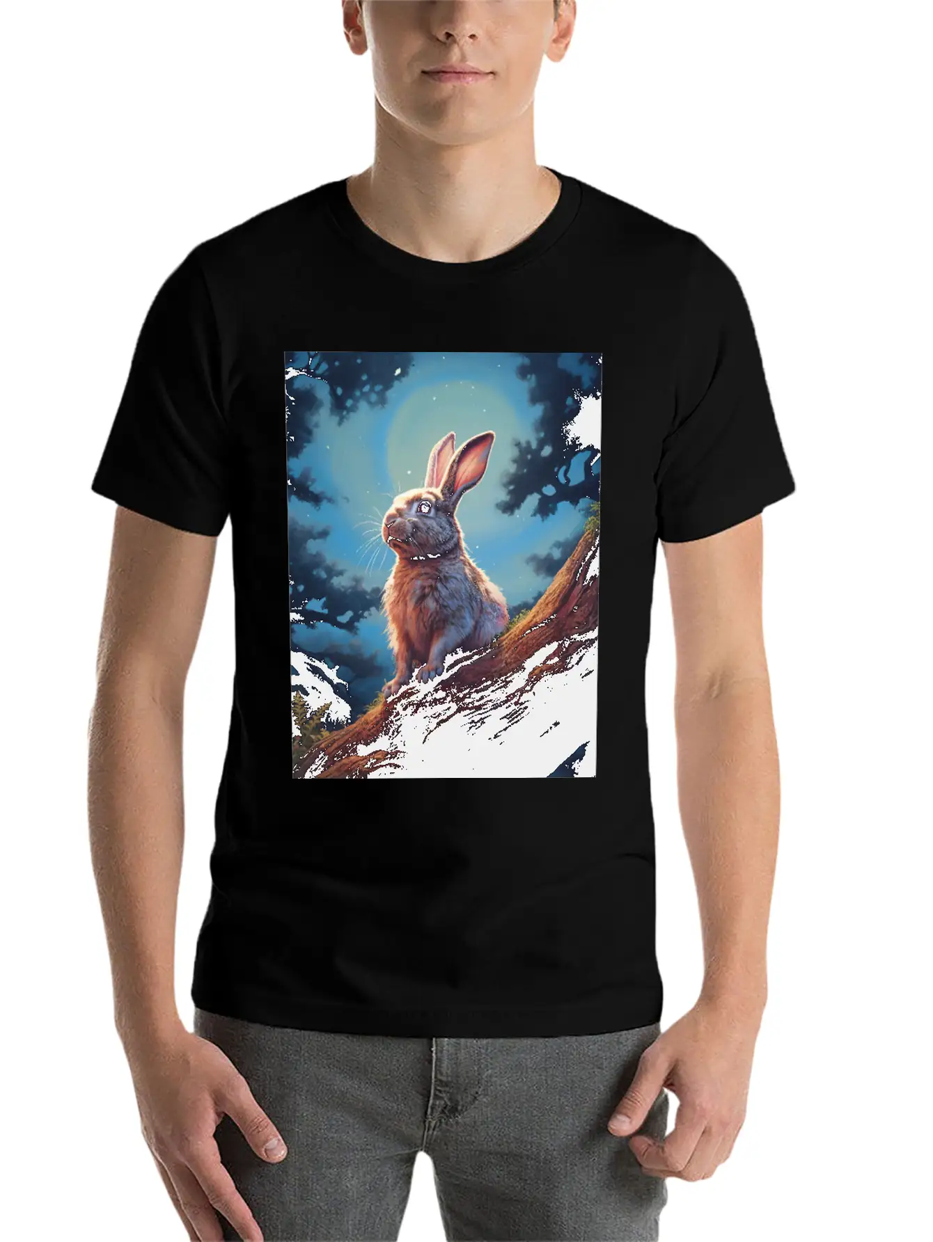 Rabbit In The Forest Hare Unisex Casual T-Shirt – Clean Design For Daily Comfort