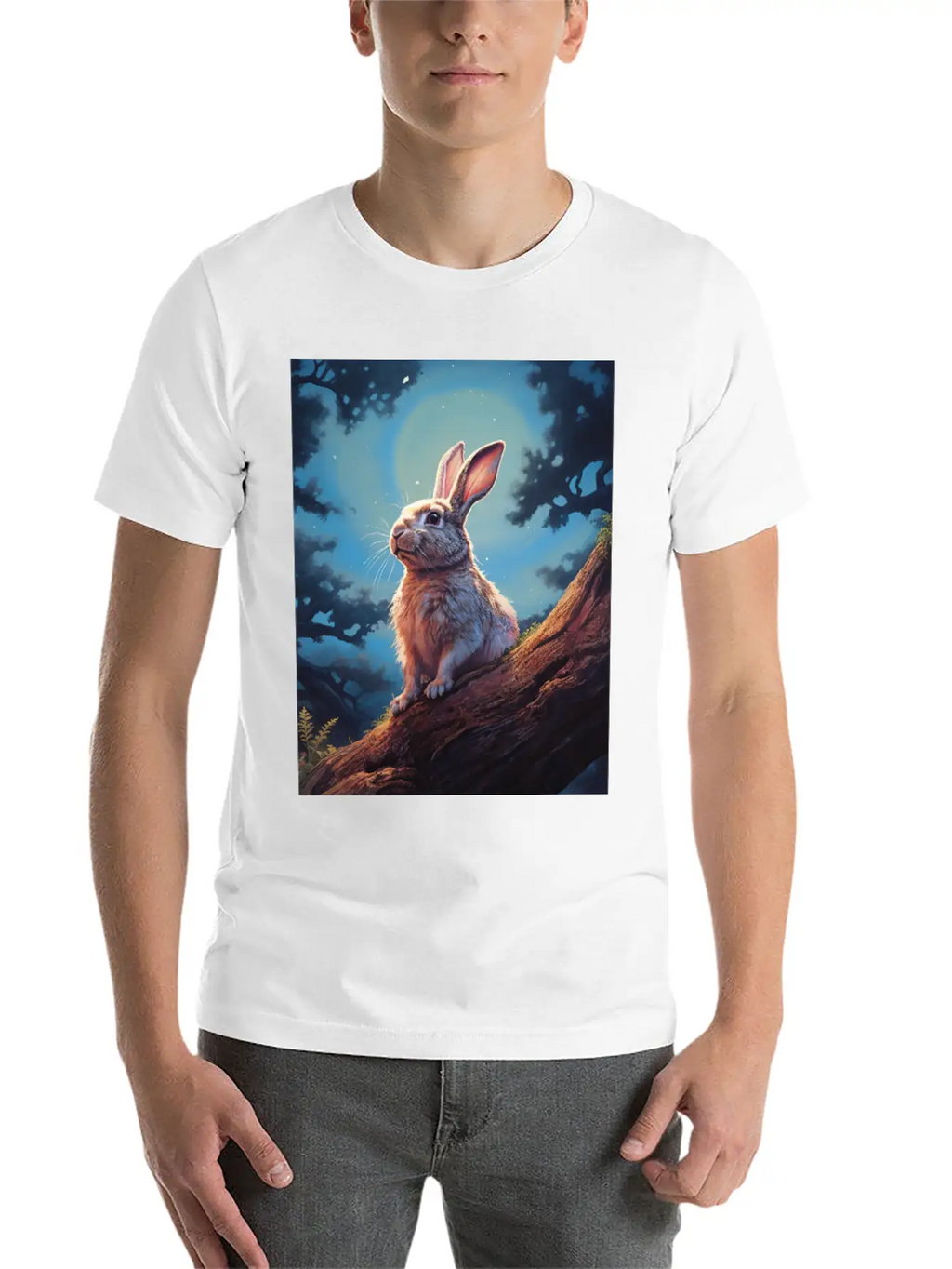 Rabbit In The Forest Hare Unisex Casual T-Shirt – Clean Design For Daily Comfort