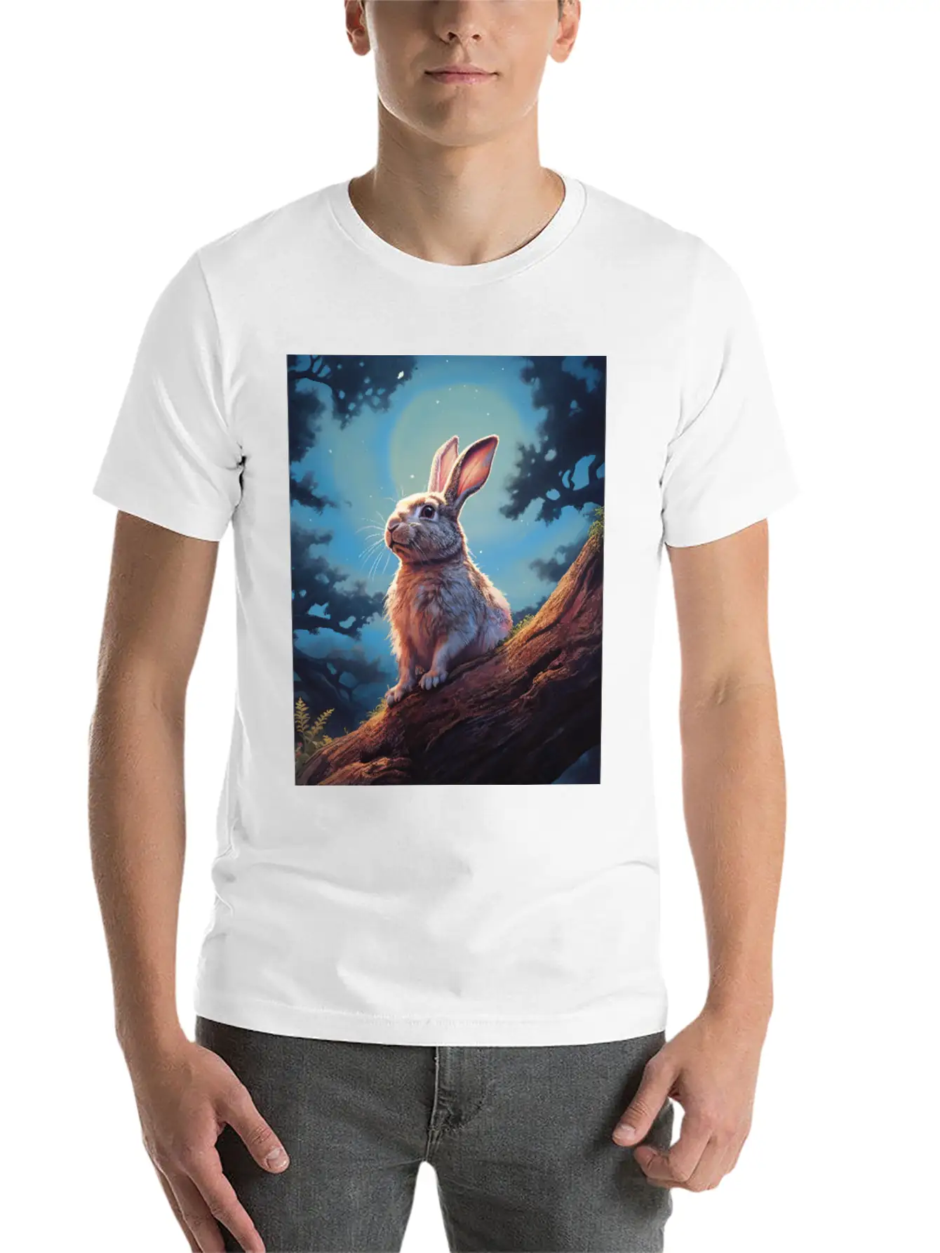 Rabbit In The Forest Hare Unisex Casual T-Shirt – Clean Design For Daily Comfort
