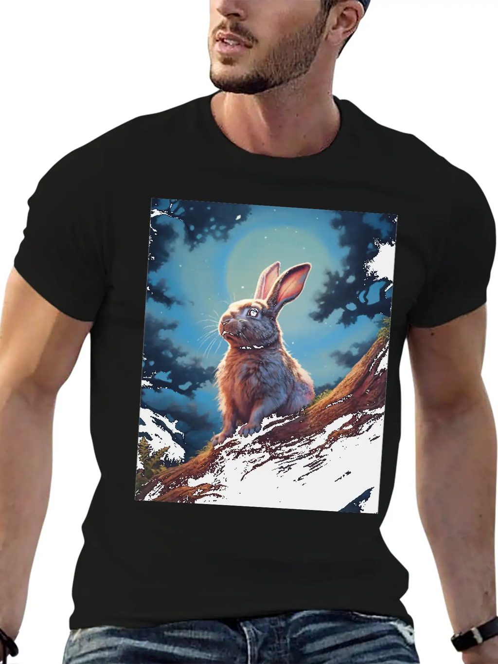 Rabbit In The Forest Hare Unisex Casual T-Shirt – Clean Design For Daily Comfort