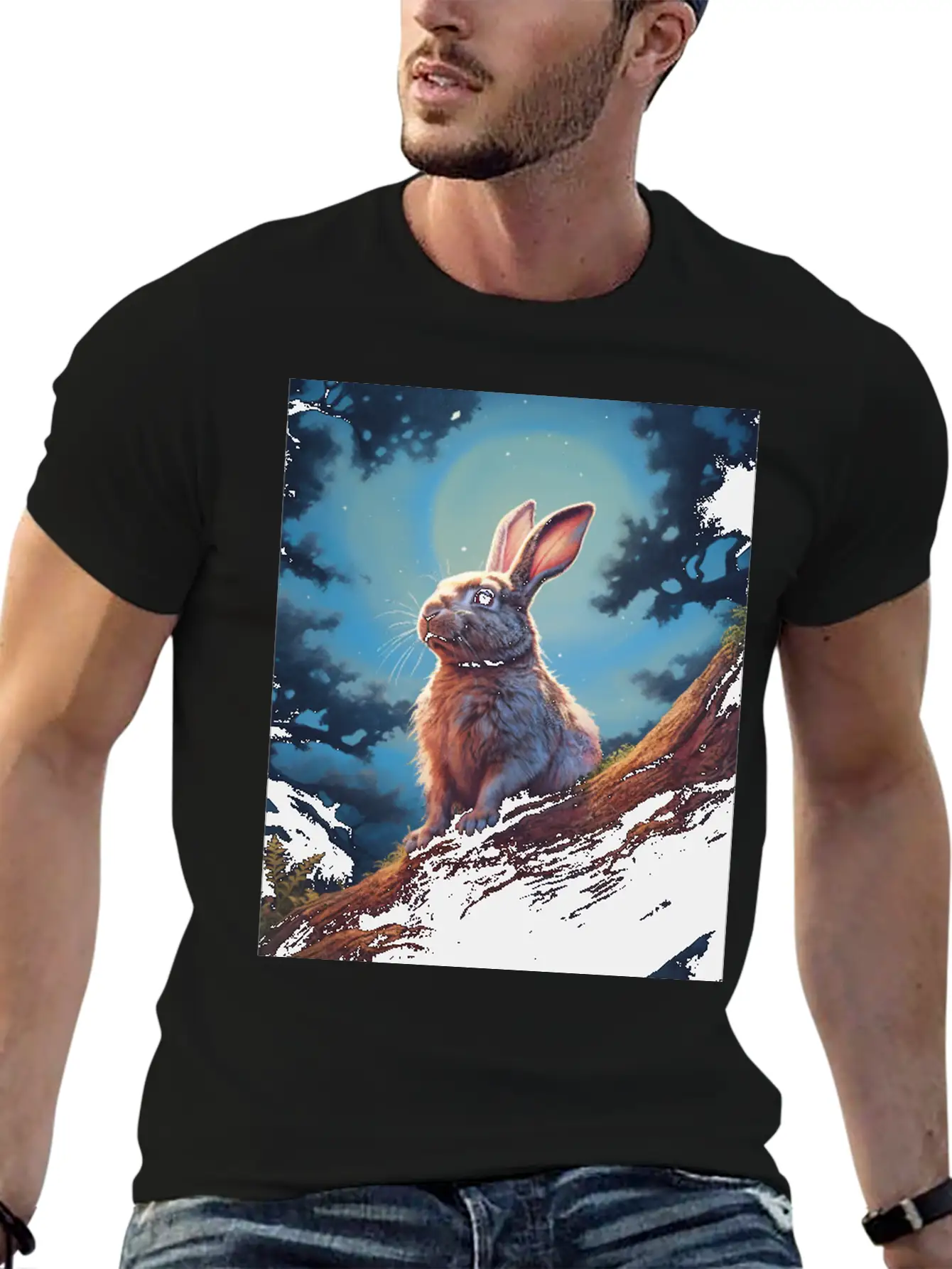 Rabbit In The Forest Hare Unisex Casual T-Shirt – Clean Design For Daily Comfort