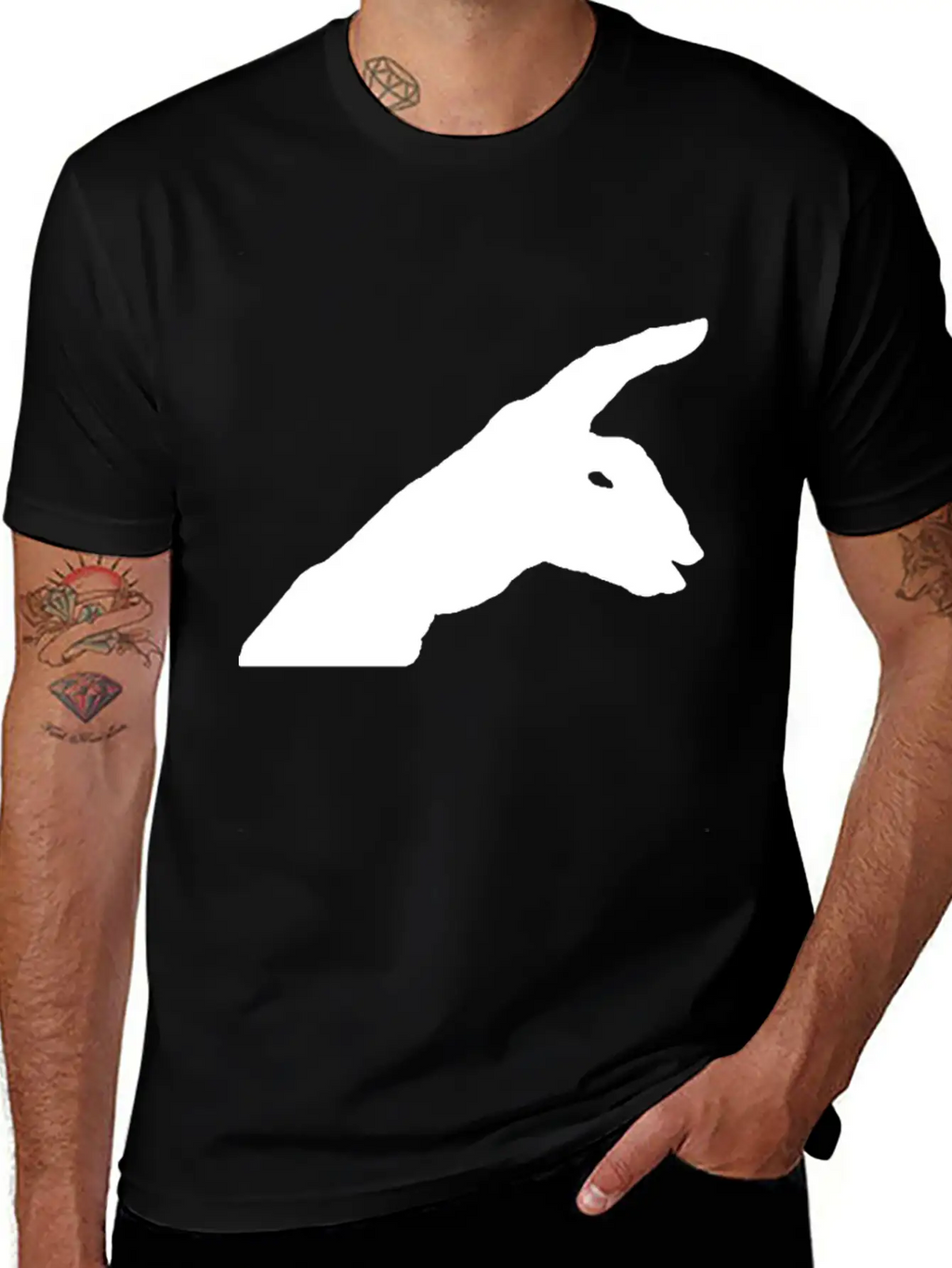 Rabbit Shadow Unisex Casual T-Shirt – Clean Design For Daily Comfort