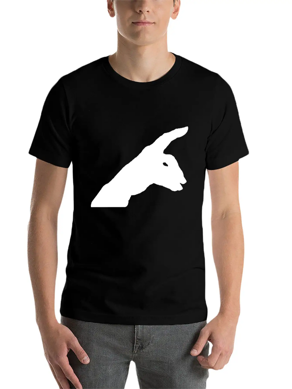 Rabbit Shadow Unisex Casual T-Shirt – Clean Design For Daily Comfort
