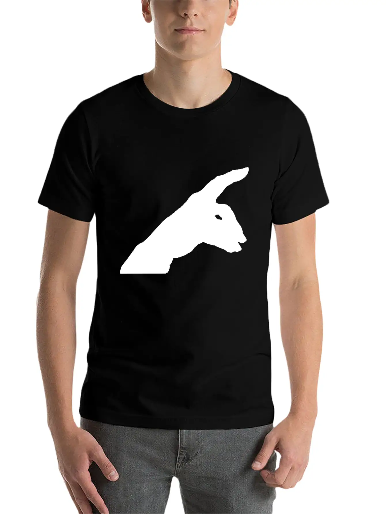 Rabbit Shadow Unisex Casual T-Shirt – Clean Design For Daily Comfort
