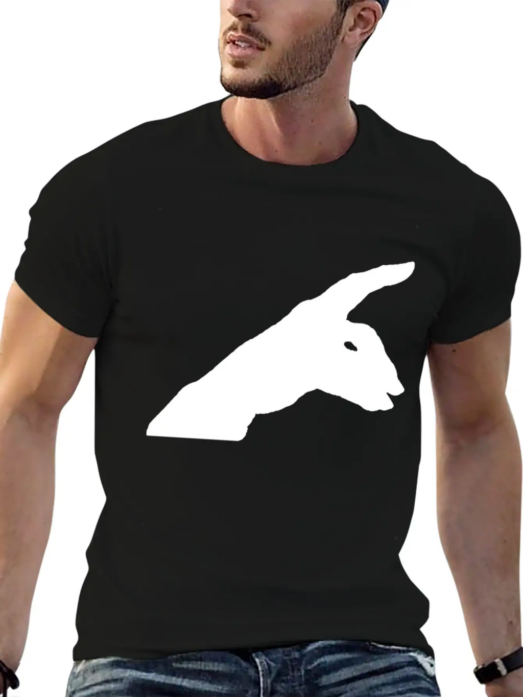 Rabbit Shadow Unisex Casual T-Shirt – Clean Design For Daily Comfort