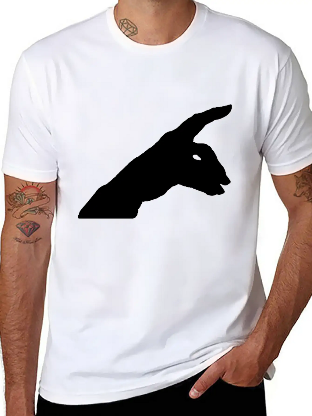 Rabbit Shadow Unisex Casual T-Shirt – Clean Design For Daily Comfort