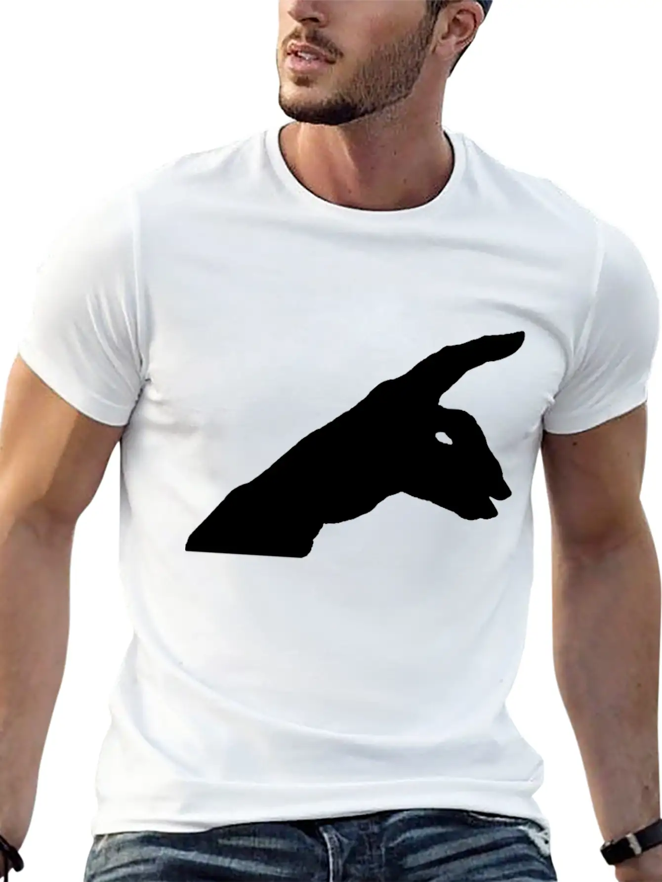 Rabbit Shadow Unisex Casual T-Shirt – Clean Design For Daily Comfort