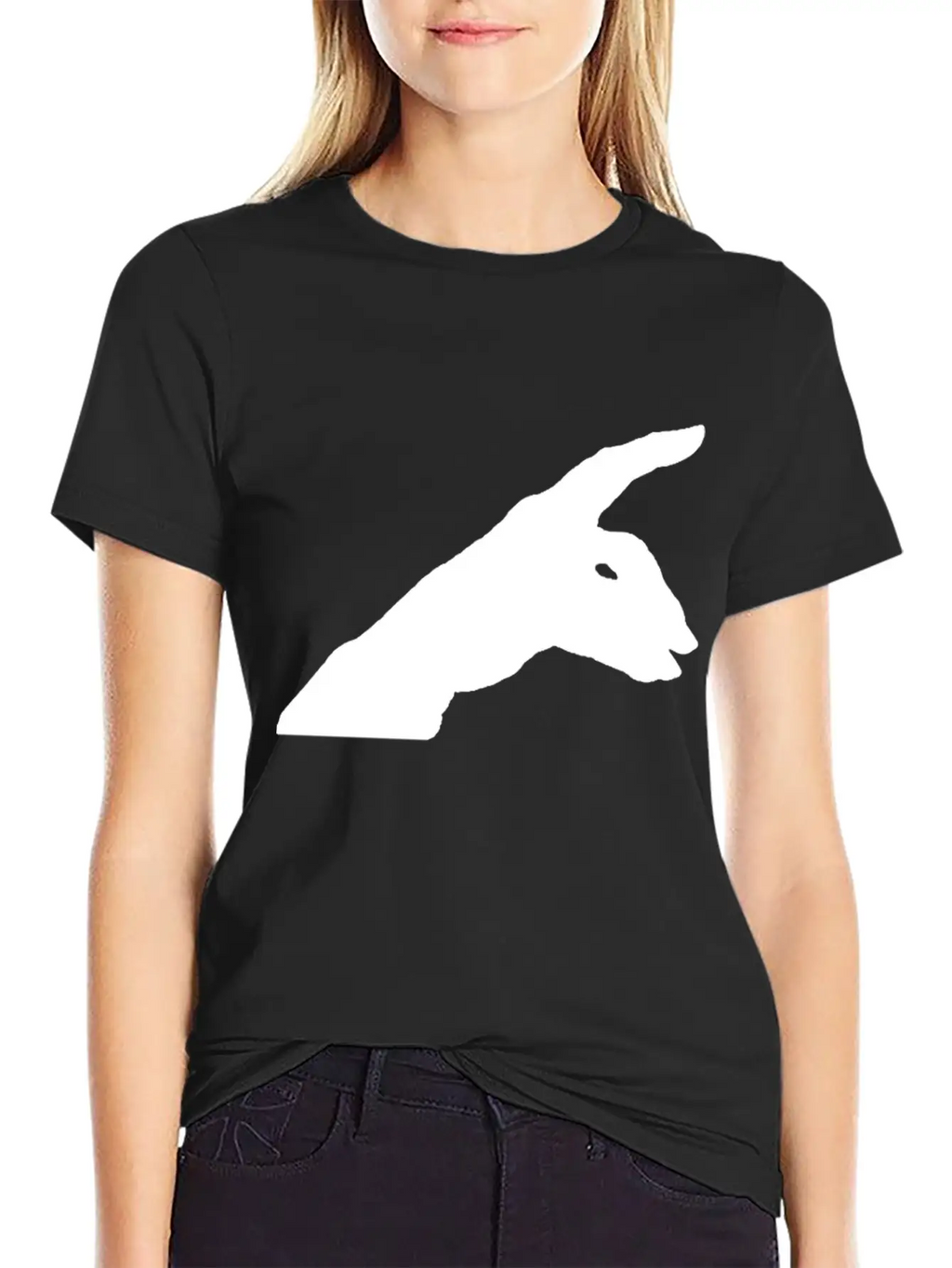 Rabbit Shadow Unisex Casual T-Shirt – Clean Design For Daily Comfort