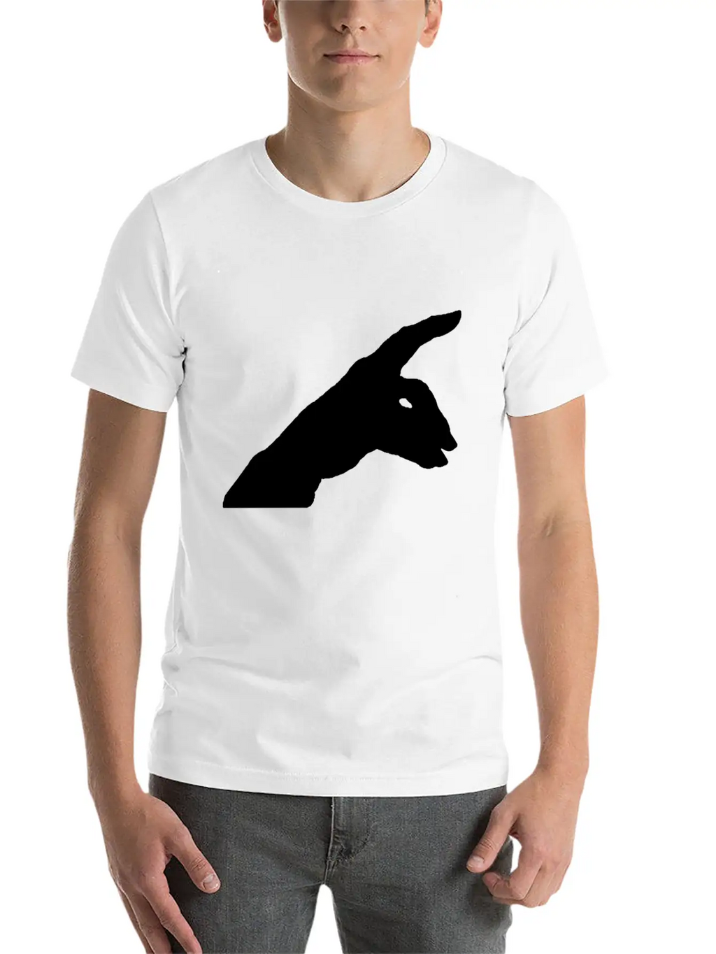 Rabbit Shadow Unisex Casual T-Shirt – Clean Design For Daily Comfort