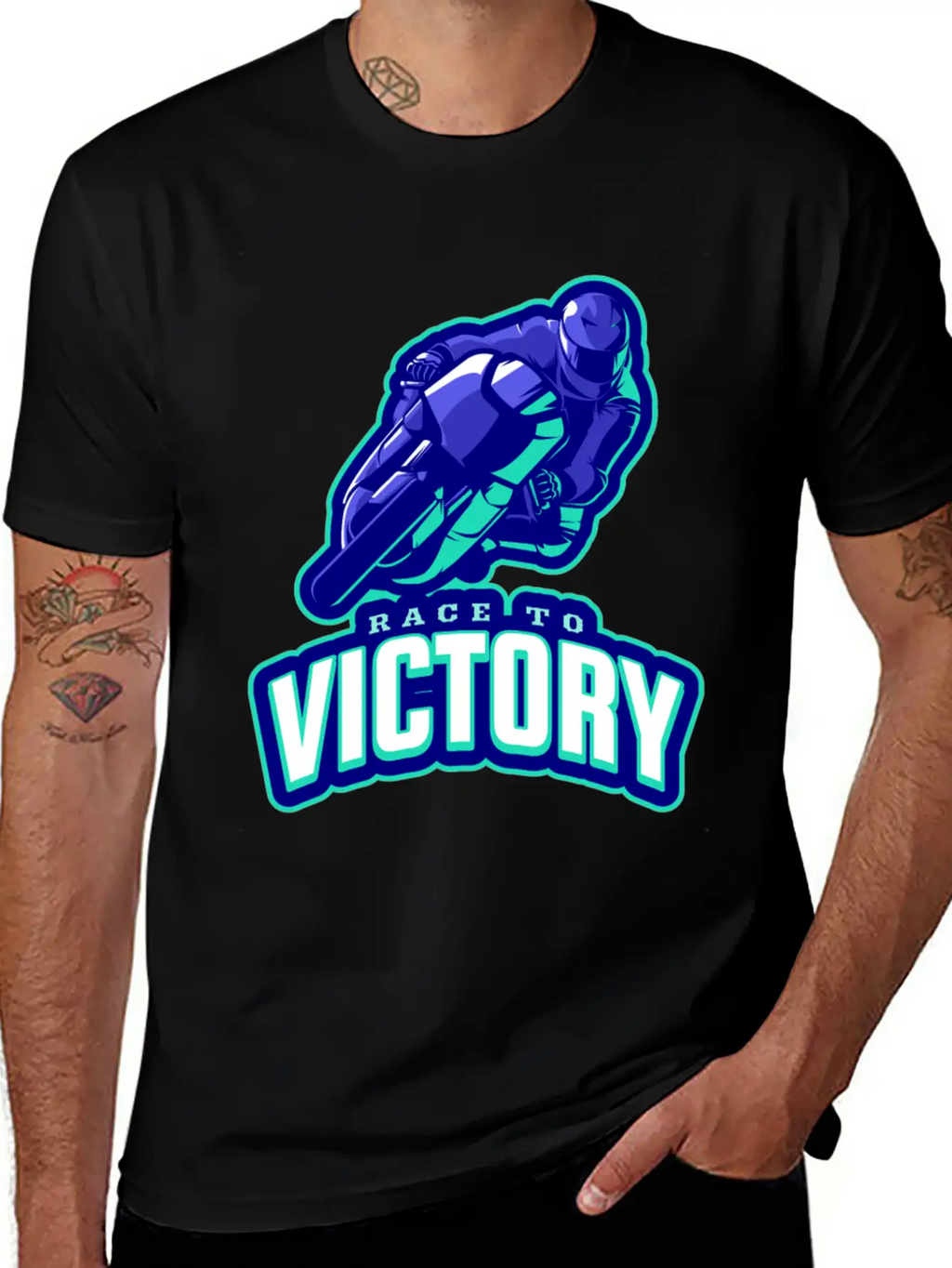 Race To Victory | Motorcycle Racing Sports Casual Graphic T-Shirt – Simple And Comfortable Daily Wear