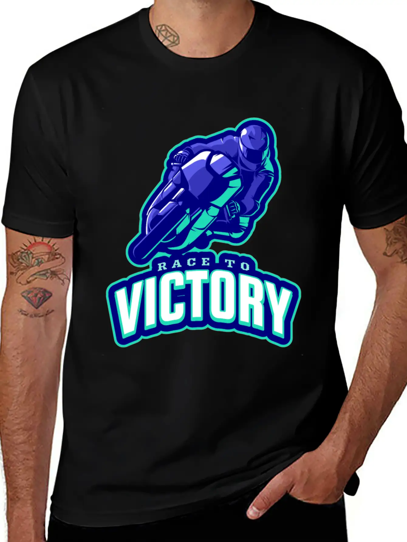Race To Victory | Motorcycle Racing Sports Casual Graphic T-Shirt – Simple And Comfortable Daily Wear