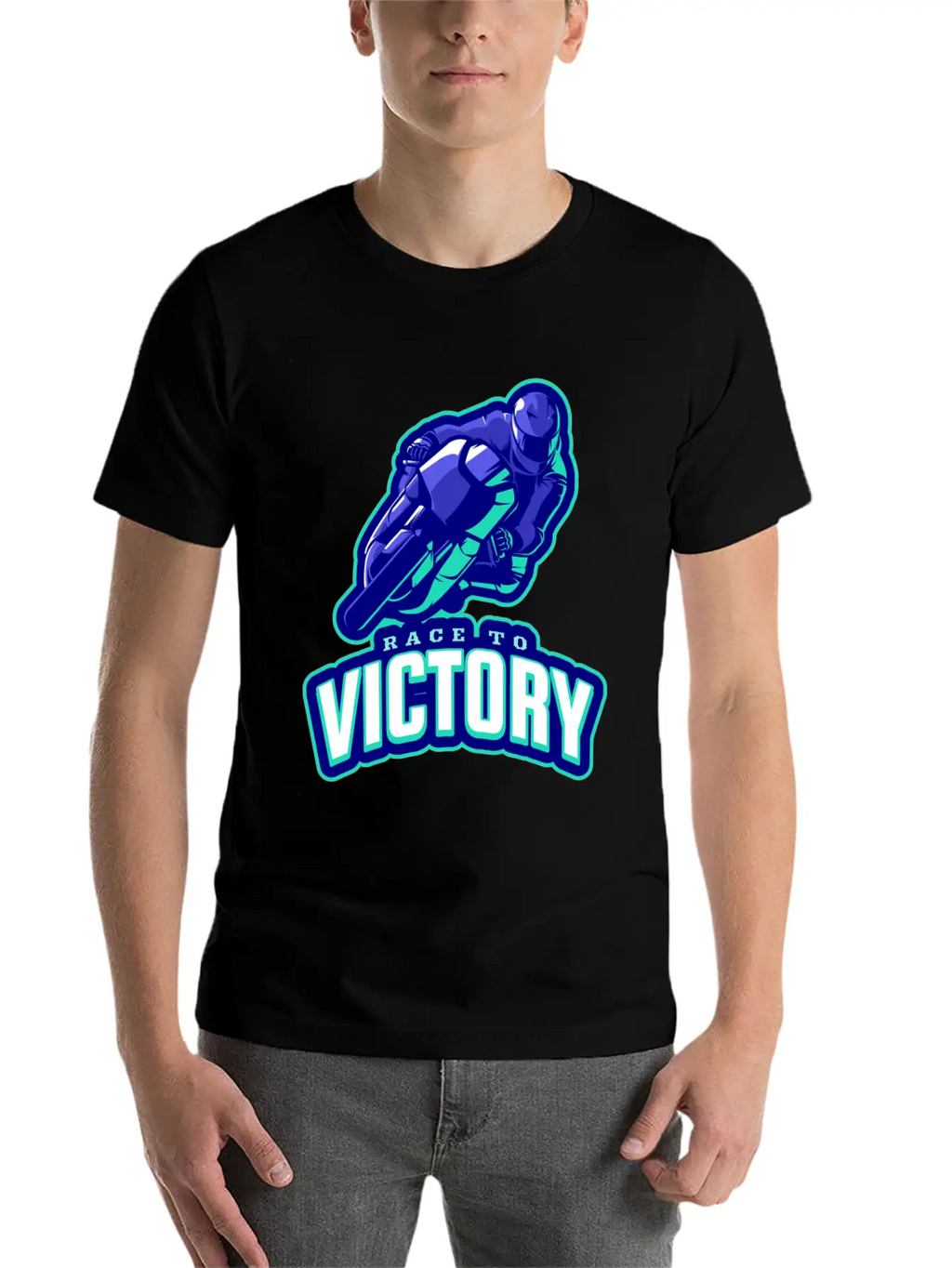Race To Victory | Motorcycle Racing Sports Casual Graphic T-Shirt – Simple And Comfortable Daily Wear