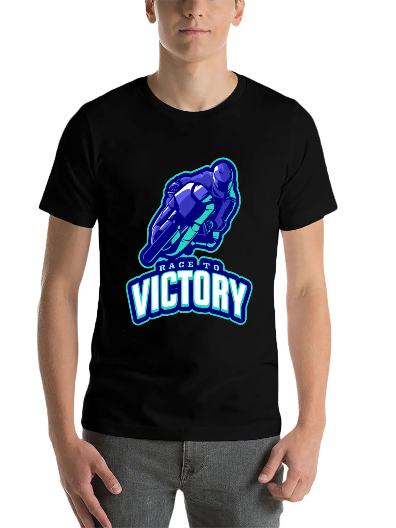 Race To Victory | Motorcycle Racing Sports Casual Graphic T-Shirt – Simple And Comfortable Daily Wear