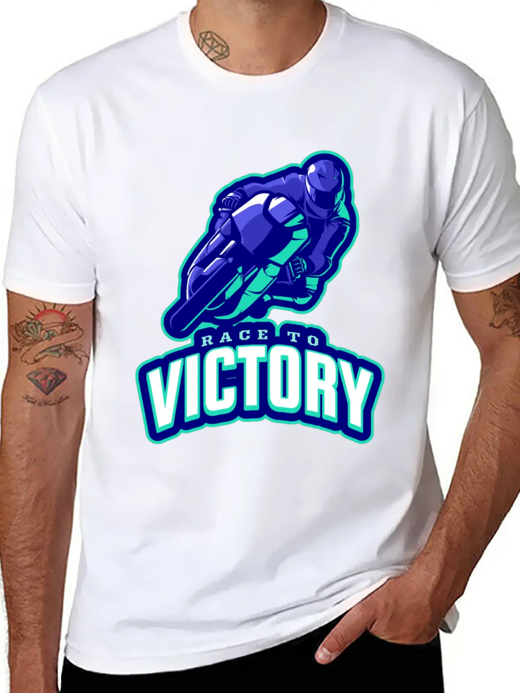 Race To Victory | Motorcycle Racing Sports Casual Graphic T-Shirt – Simple And Comfortable Daily Wear