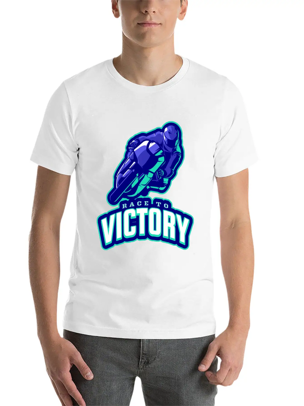 Race To Victory | Motorcycle Racing Sports Casual Graphic T-Shirt – Simple And Comfortable Daily Wear
