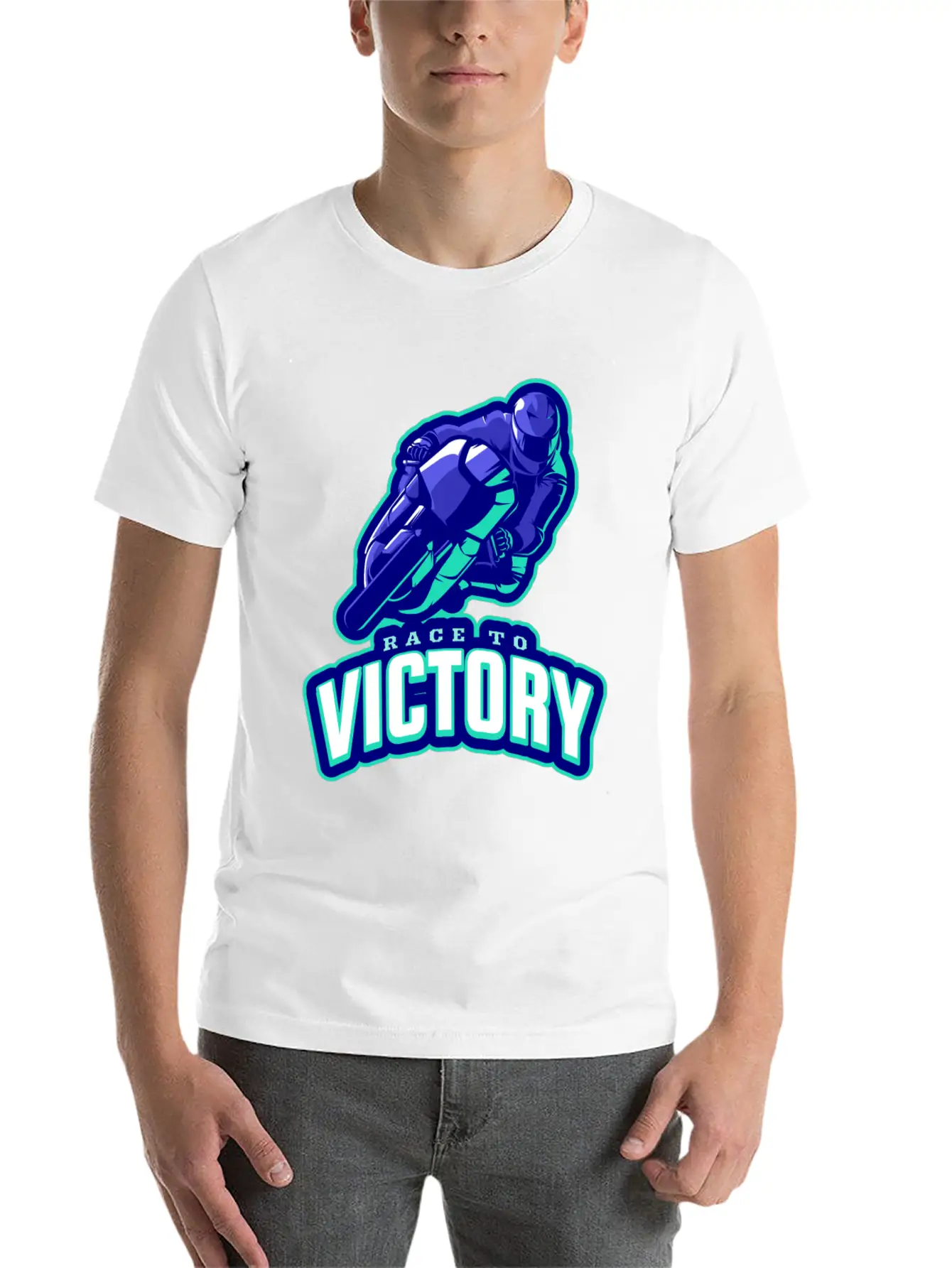 Race To Victory | Motorcycle Racing Sports Casual Graphic T-Shirt – Simple And Comfortable Daily Wear