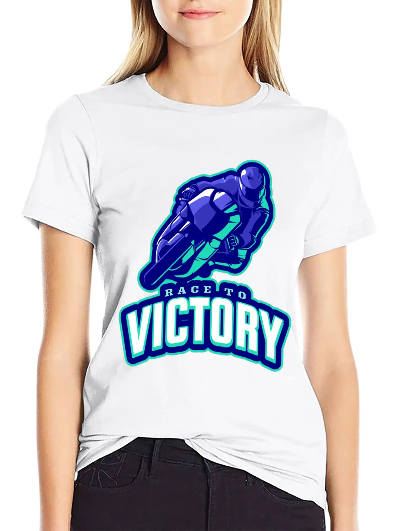 Race To Victory | Motorcycle Racing Sports Casual Graphic T-Shirt – Simple And Comfortable Daily Wear