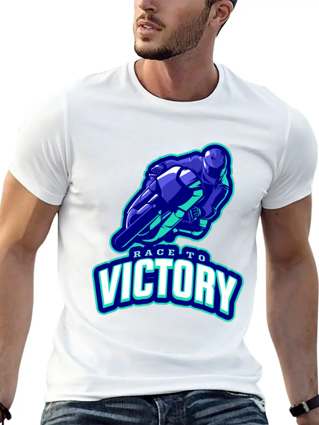 Race To Victory | Motorcycle Racing Sports Casual Graphic T-Shirt – Simple And Comfortable Daily Wear