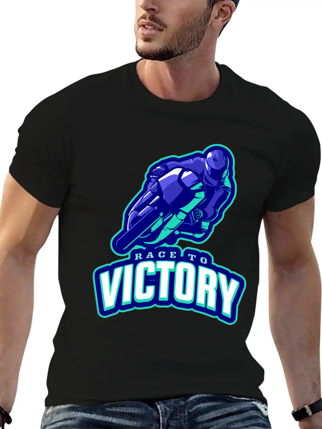 Race To Victory | Motorcycle Racing Sports Casual Graphic T-Shirt – Simple And Comfortable Daily Wear