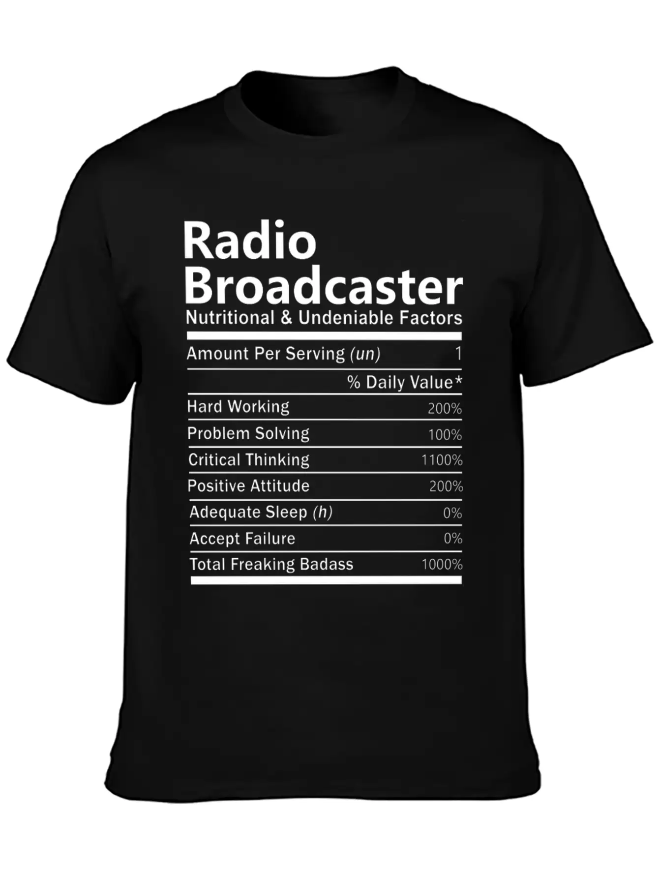 Radio Broadcaster T Shirt - Nutritional And Undeni Classic Fit Graphic Tee For Daily Comfort – Unisex Cotton Shirt