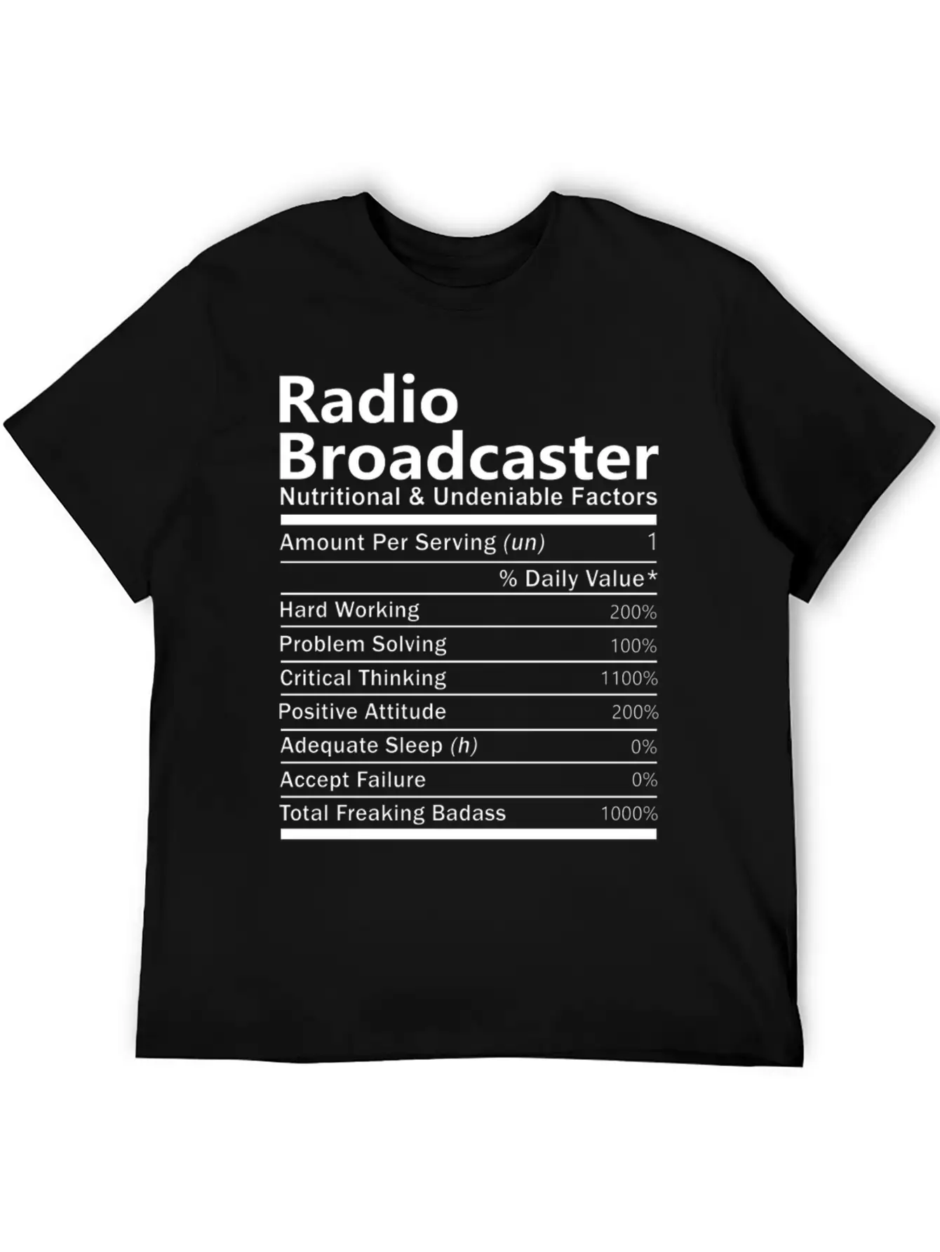 Radio Broadcaster T Shirt - Nutritional And Undeni Classic Fit Graphic Tee For Daily Comfort – Unisex Cotton Shirt