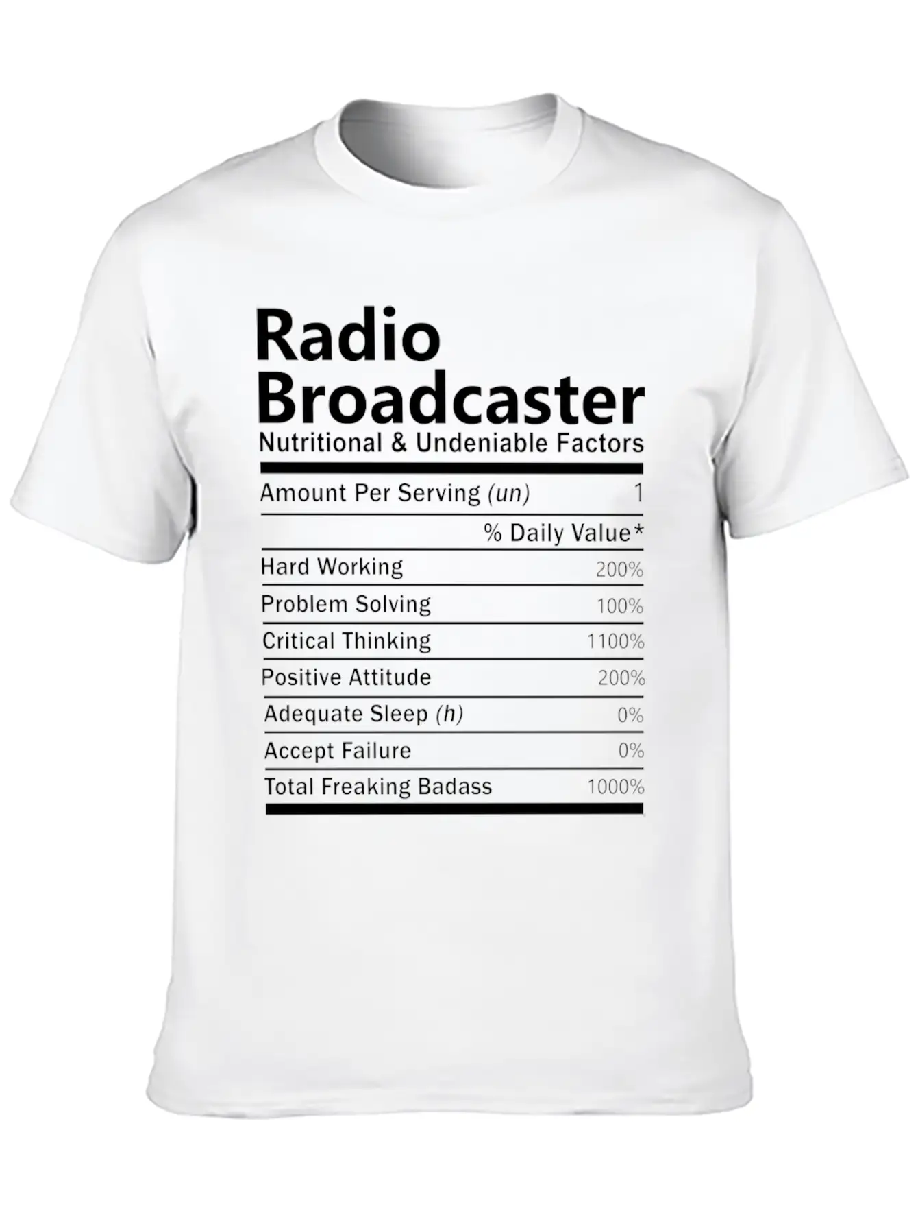 Radio Broadcaster T Shirt - Nutritional And Undeni Classic Fit Graphic Tee For Daily Comfort – Unisex Cotton Shirt