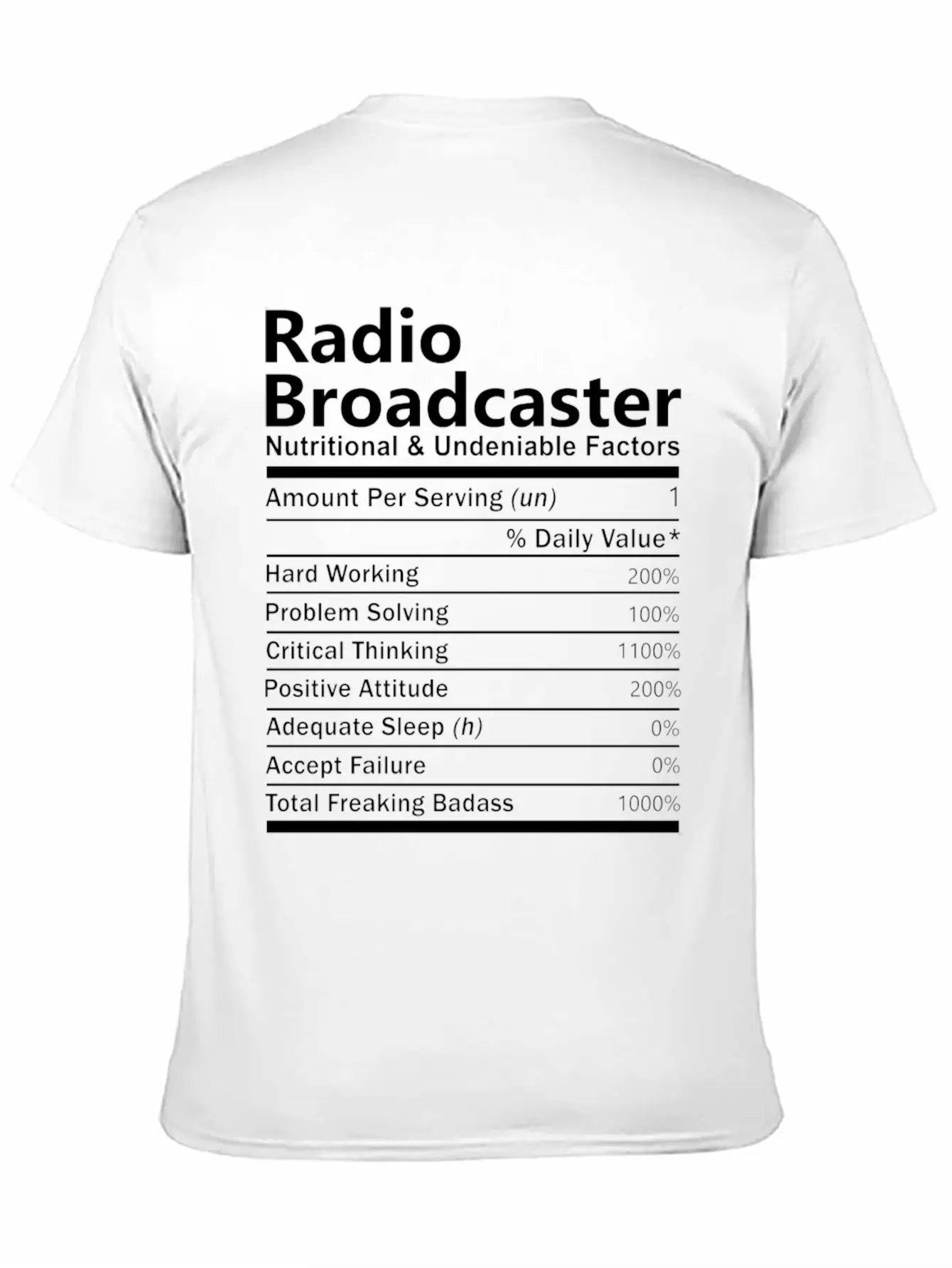 Radio Broadcaster T Shirt - Nutritional And Undeni Classic Fit Graphic Tee For Daily Comfort – Unisex Cotton Shirt