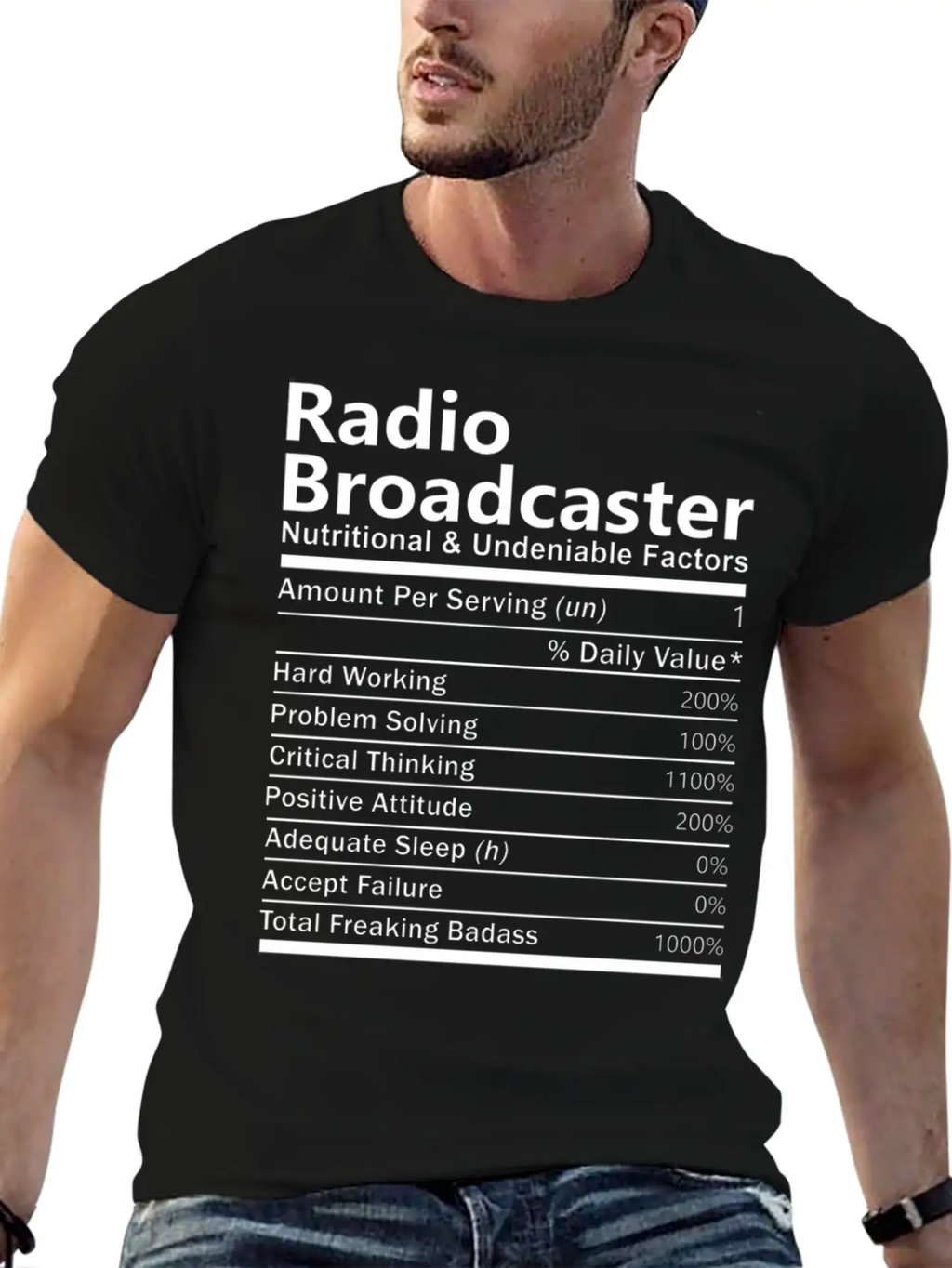 Radio Broadcaster T Shirt - Nutritional And Undeni Classic Fit Graphic Tee For Daily Comfort – Unisex Cotton Shirt