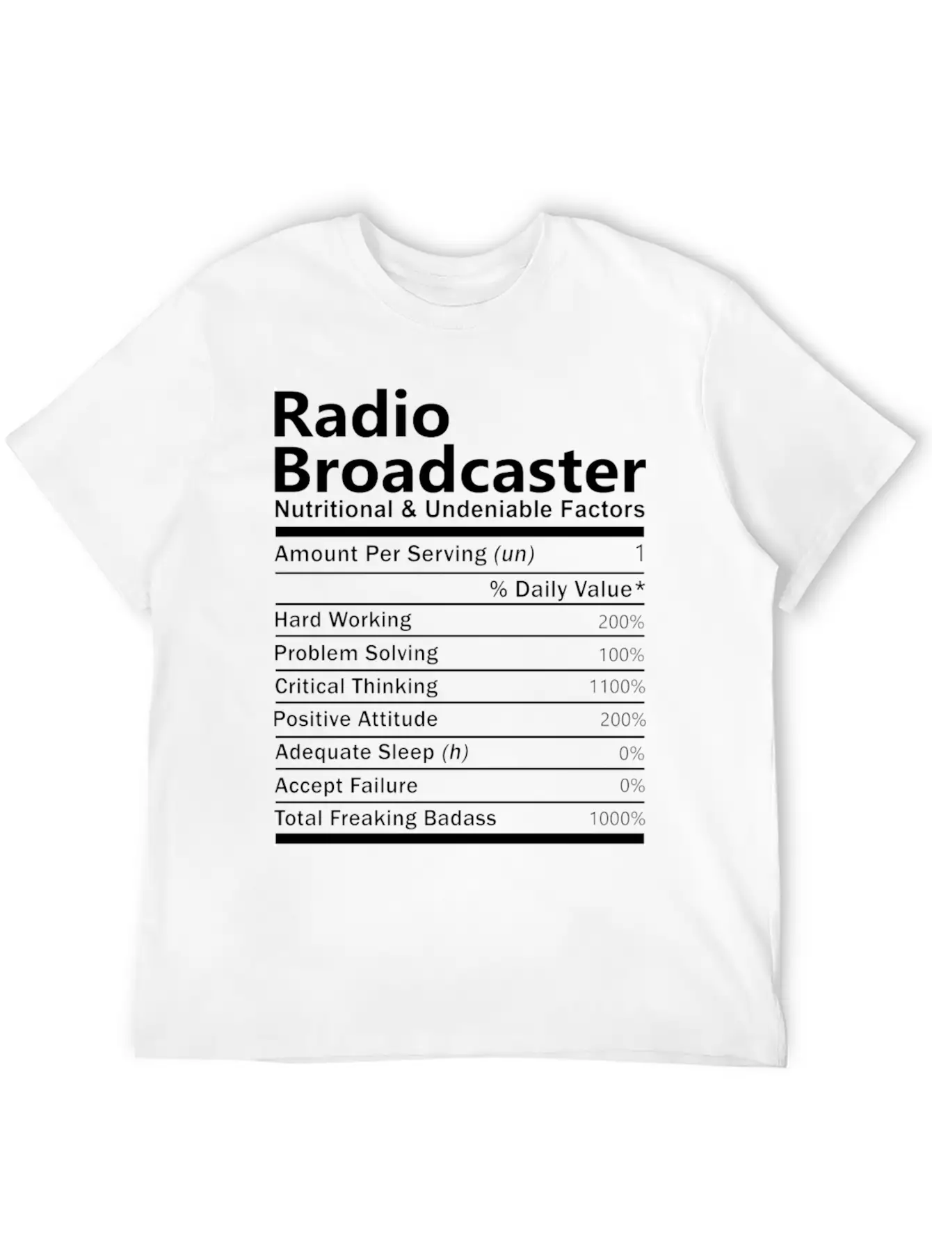 Radio Broadcaster T Shirt - Nutritional And Undeni Classic Fit Graphic Tee For Daily Comfort – Unisex Cotton Shirt