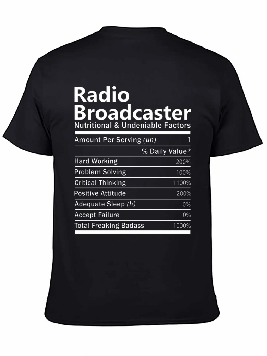 Radio Broadcaster T Shirt - Nutritional And Undeni Classic Fit Graphic Tee For Daily Comfort – Unisex Cotton Shirt