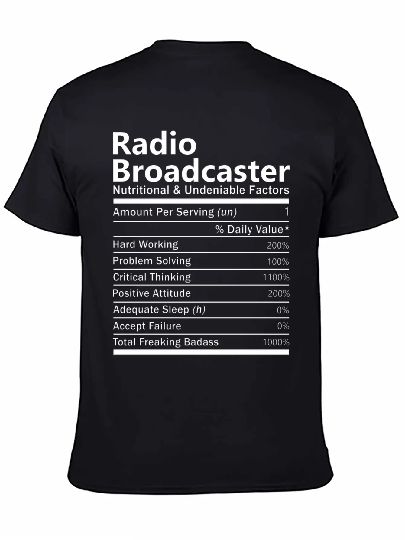 Radio Broadcaster T Shirt - Nutritional And Undeni Classic Fit Graphic Tee For Daily Comfort – Unisex Cotton Shirt
