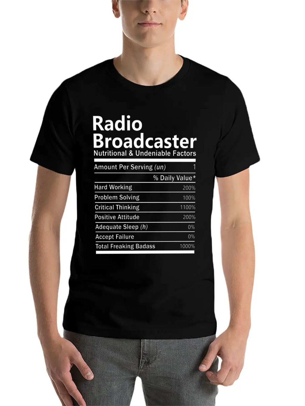 Radio Broadcaster T Shirt - Nutritional And Undeni Classic Fit Graphic Tee For Daily Comfort – Unisex Cotton Shirt