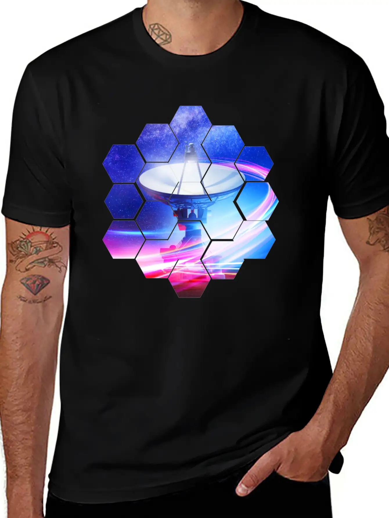 Radio Telescope: Neon Light Stylish Everyday T-Shirt – Unisex Basic Cotton Tee