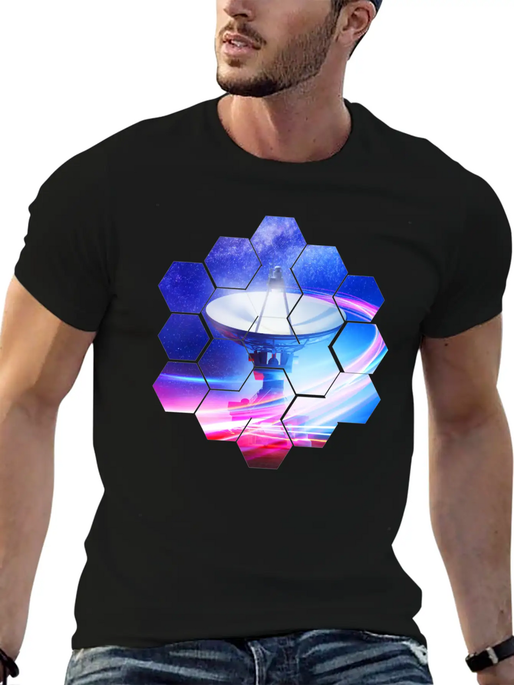 Radio Telescope: Neon Light Stylish Everyday T-Shirt – Unisex Basic Cotton Tee