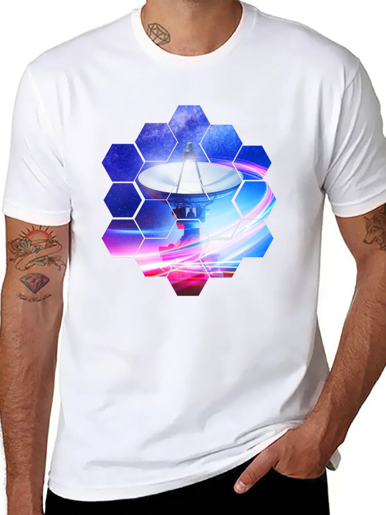 Radio Telescope: Neon Light Stylish Everyday T-Shirt – Unisex Basic Cotton Tee