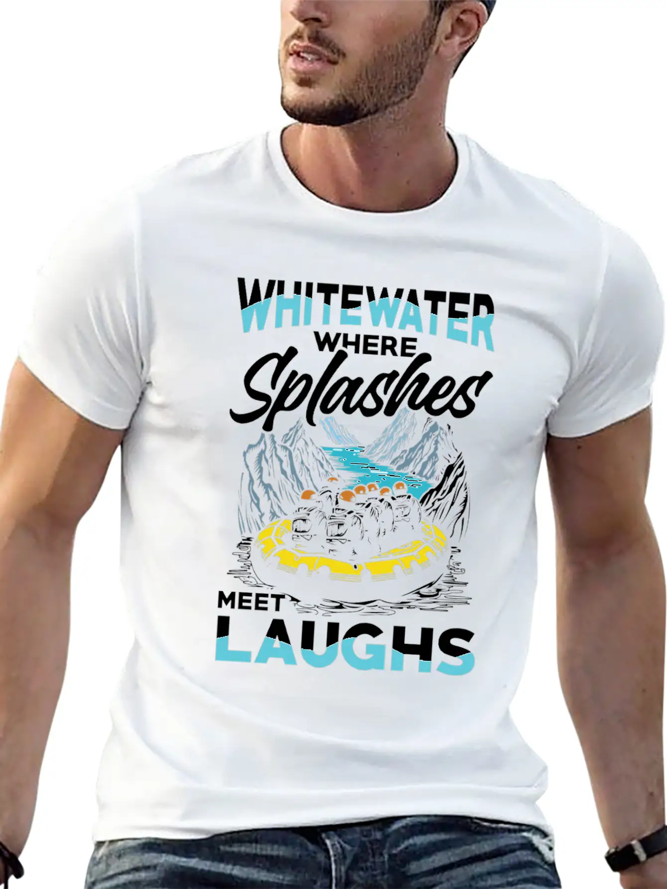 Rafting Adventure: Whitewater Where Splashes Meet Unisex Casual T-Shirt – Clean Design For Daily Comfort