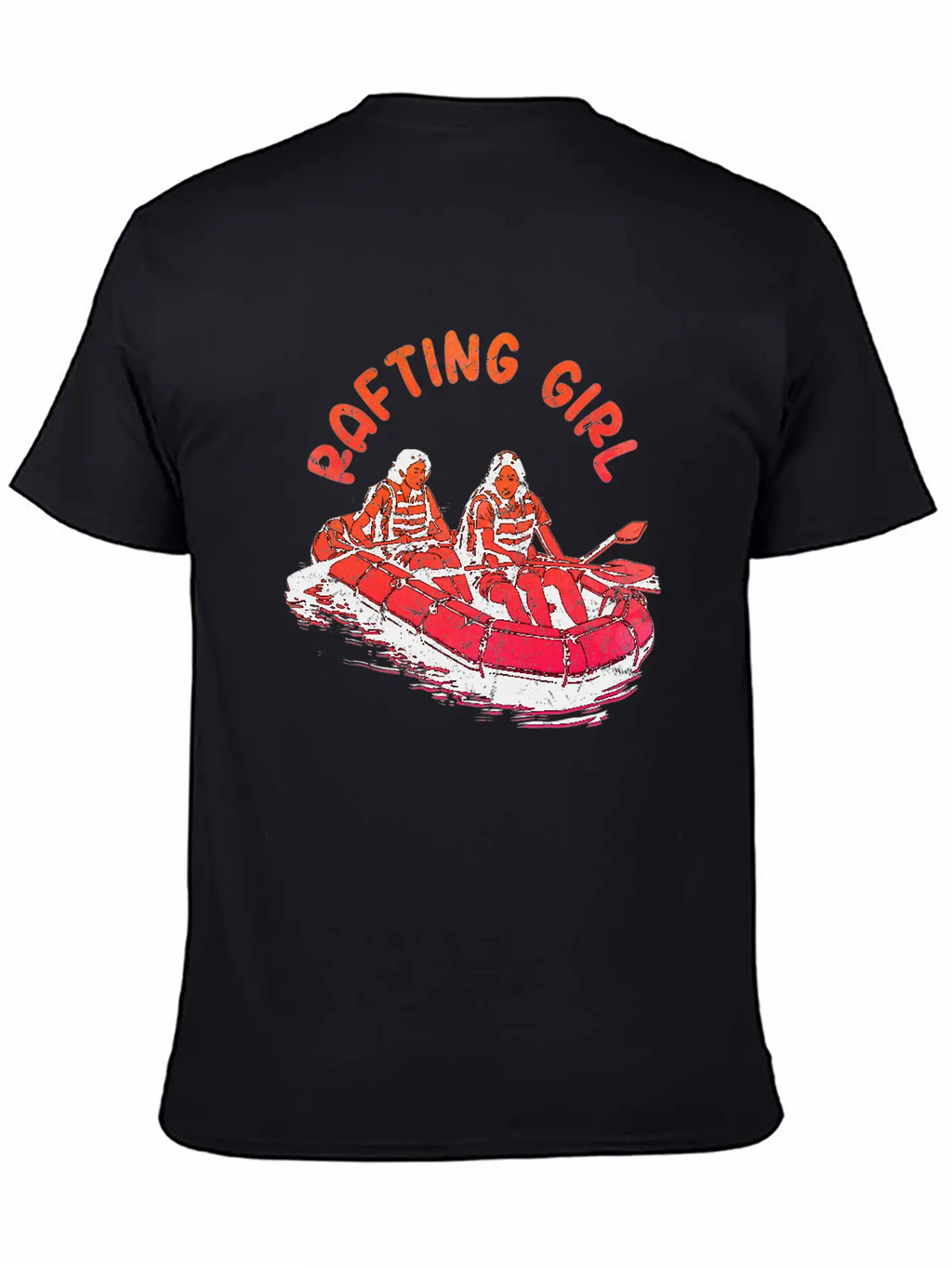 Rafting Girl Paddling Wild River White Water Casual Graphic T-Shirt – Simple And Comfortable Daily Wear