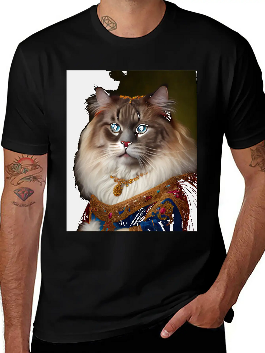 Ragamuffin Cat Breed Portrait Royal Renaissance An Essential Cotton Tee For Daily Outfits – Unisex Style