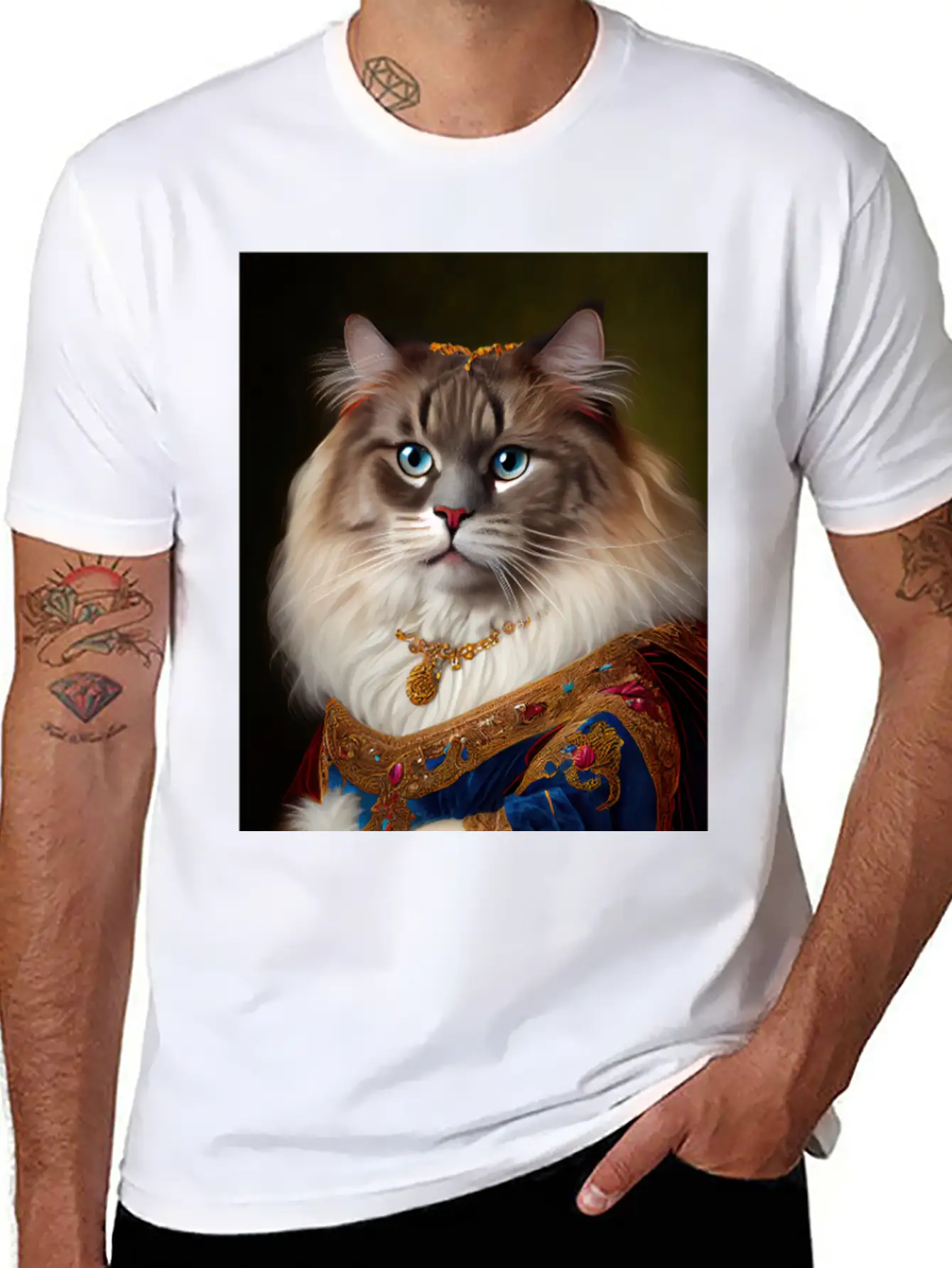 Ragamuffin Cat Breed Portrait Royal Renaissance An Essential Cotton Tee For Daily Outfits – Unisex Style