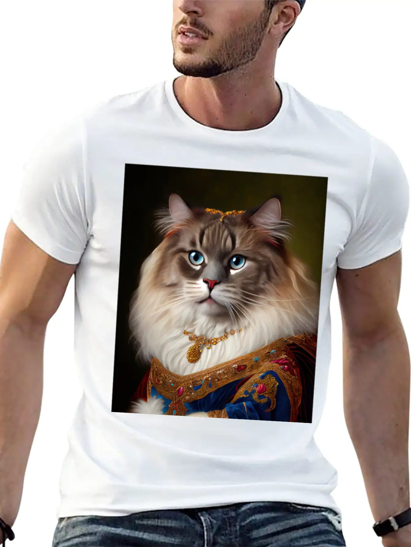 Ragamuffin Cat Breed Portrait Royal Renaissance An Essential Cotton Tee For Daily Outfits – Unisex Style