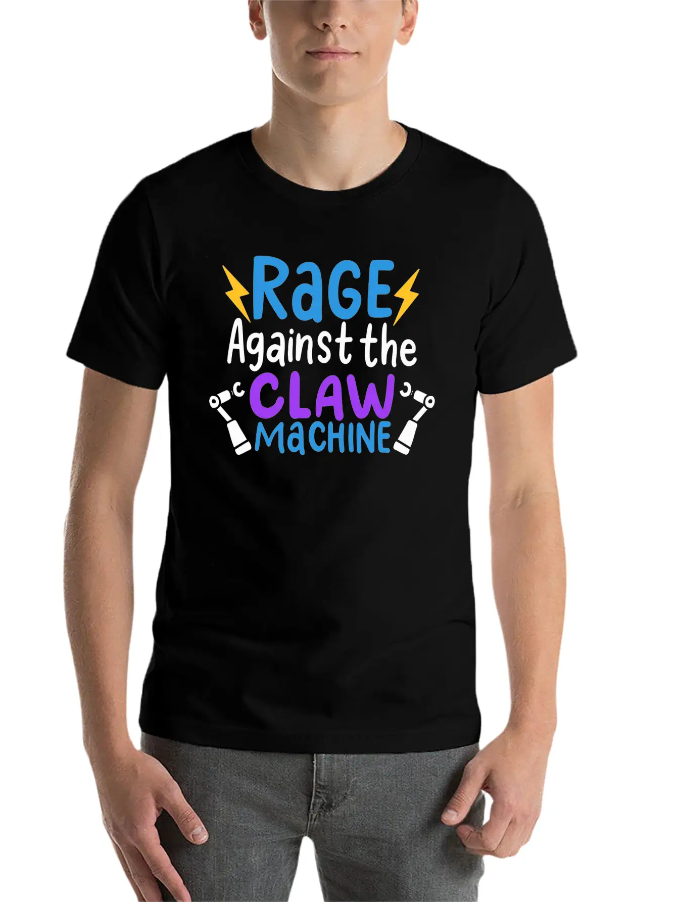 Rage Against The Claw Machine T Claw Machine Game Unisex Short Sleeve Soft Cotton T-Shirt – Casual Everyday Wear