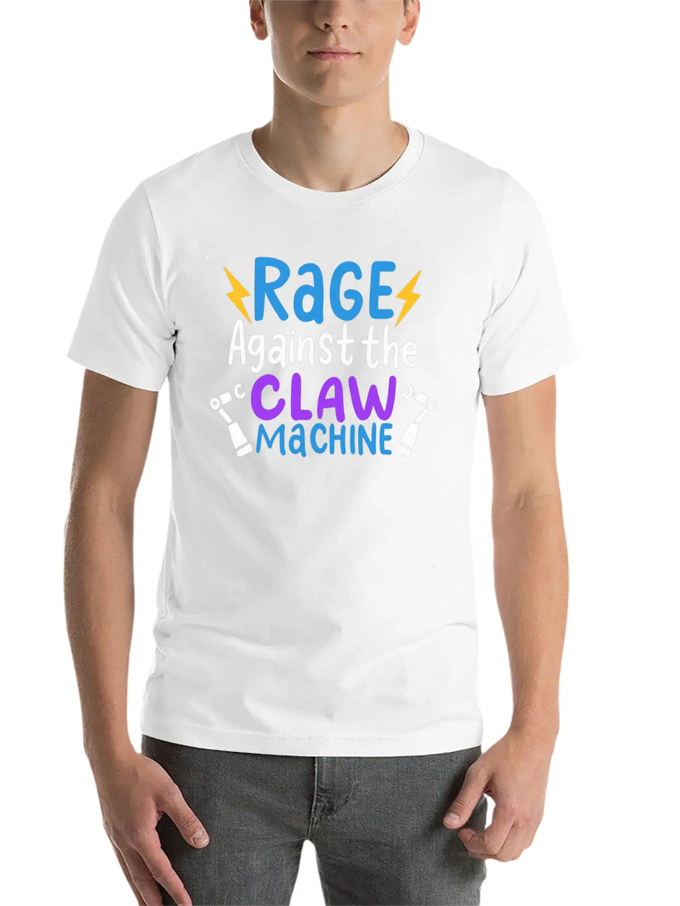 Rage Against The Claw Machine T Claw Machine Game Unisex Short Sleeve Soft Cotton T-Shirt – Casual Everyday Wear