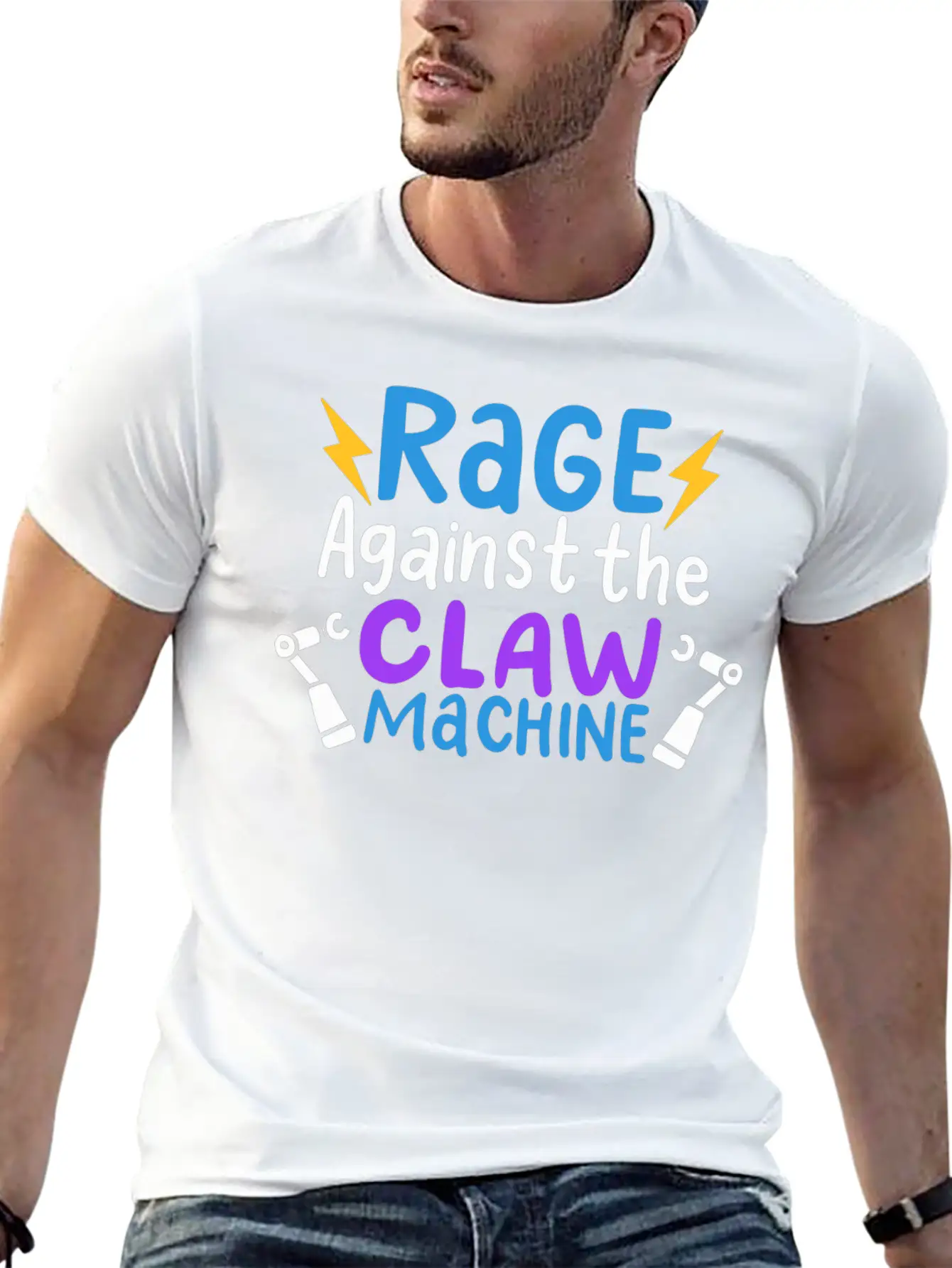 Rage Against The Claw Machine T Claw Machine Game Unisex Short Sleeve Soft Cotton T-Shirt – Casual Everyday Wear