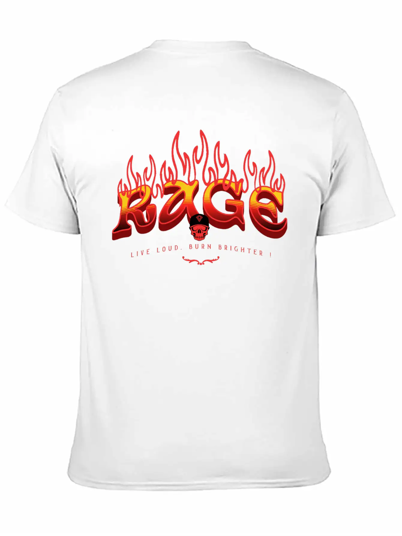 RAGE – Live Loud. Burn Brighter! Classic Fit Graphic Tee For Daily Comfort – Unisex Cotton Shirt